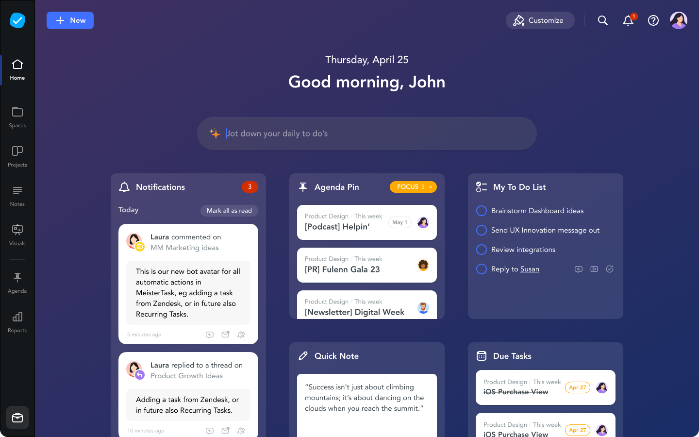 Unifying MeisterTask's Ecosystem Dashboard